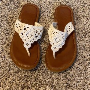 Lace flip flops